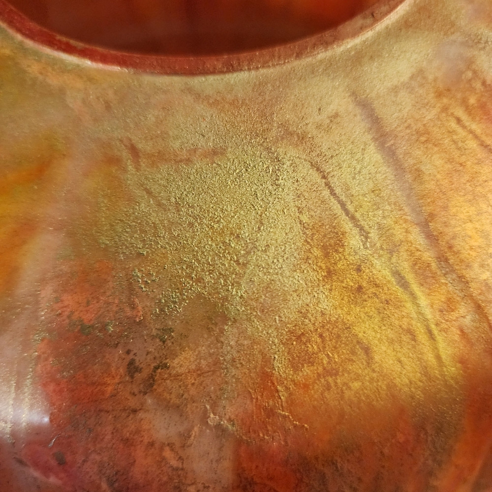 HANDCRAFTED Abstract Upcycled Glass Artwork HANDPAINTED Tabletop Art Decor - Picture 15 of 17